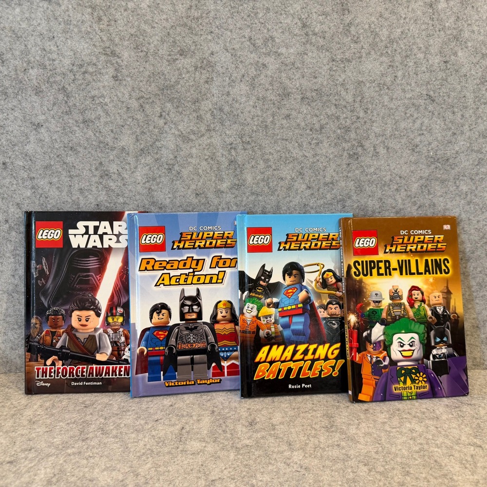 4x LEGO-themed Kid's Books - LEGO Star Wars (1) & LEGO DC Comics (3) - Hardcover